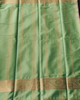 SEMI MYSORE SILK SAREE FLOWER DESIGN BIG BORDER