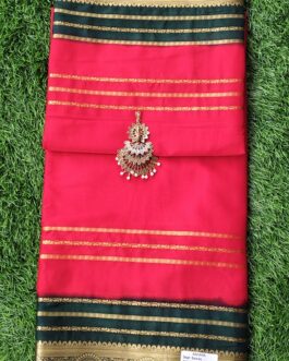 SEMI MYSORE SILK SAREE CONTRAST BORDER PREMIUM