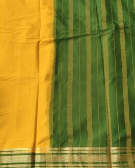 SEMI MYSORE SILK SAREE CONTRAST BORDER.