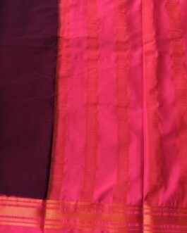SEMI MYSORE SILK SAREE CONTRAST BORDER.