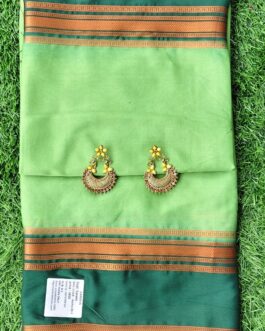 SEMI MYSORE SILK SAREE CONTRAST BORDER.