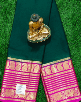 Semi mysore silk saree big border premium
