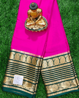 Semi mysore silk saree big border premium