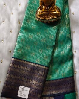 Banarasi silk saree checks design rich border