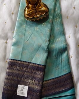Banarasi silk saree checks design rich border